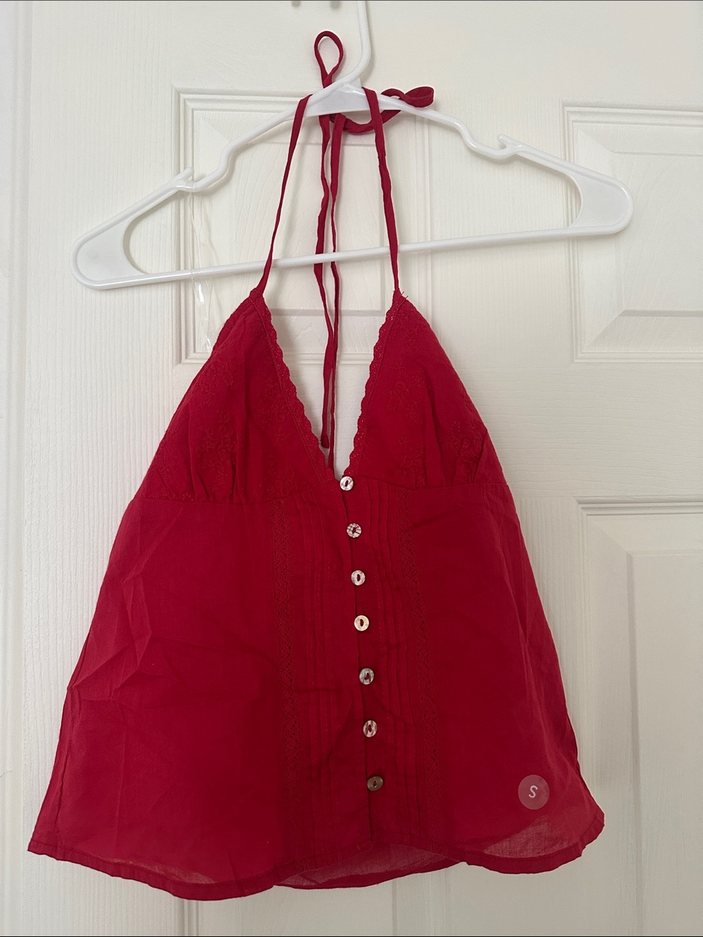 NWT Red Halter Cotton Top